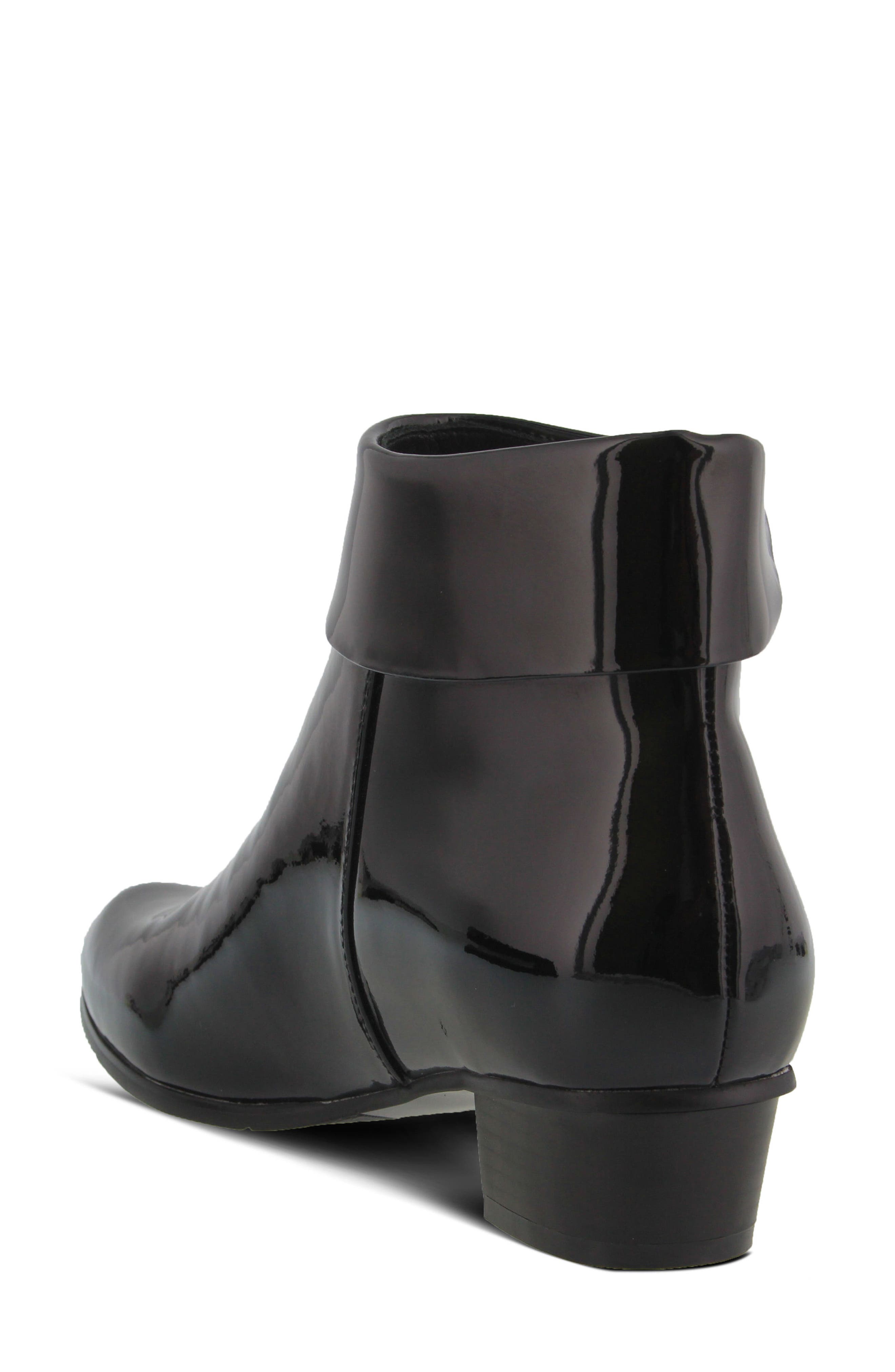 Spring Step Stockholm Foldover Cuff Bootie, Alternate, color, Black Patent Leather