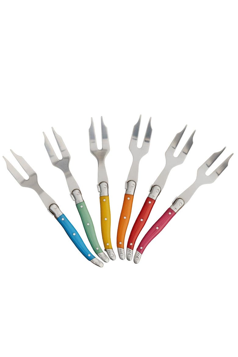 Rainbow Mini Cheese Forks - Set of 6, Main, color, Rainbow