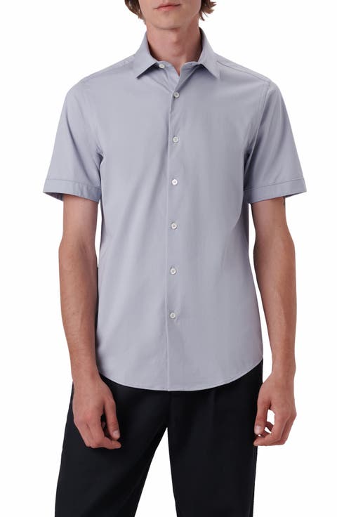 Miles OoohCotton® Solid Short Sleeve Button-Up Shirt