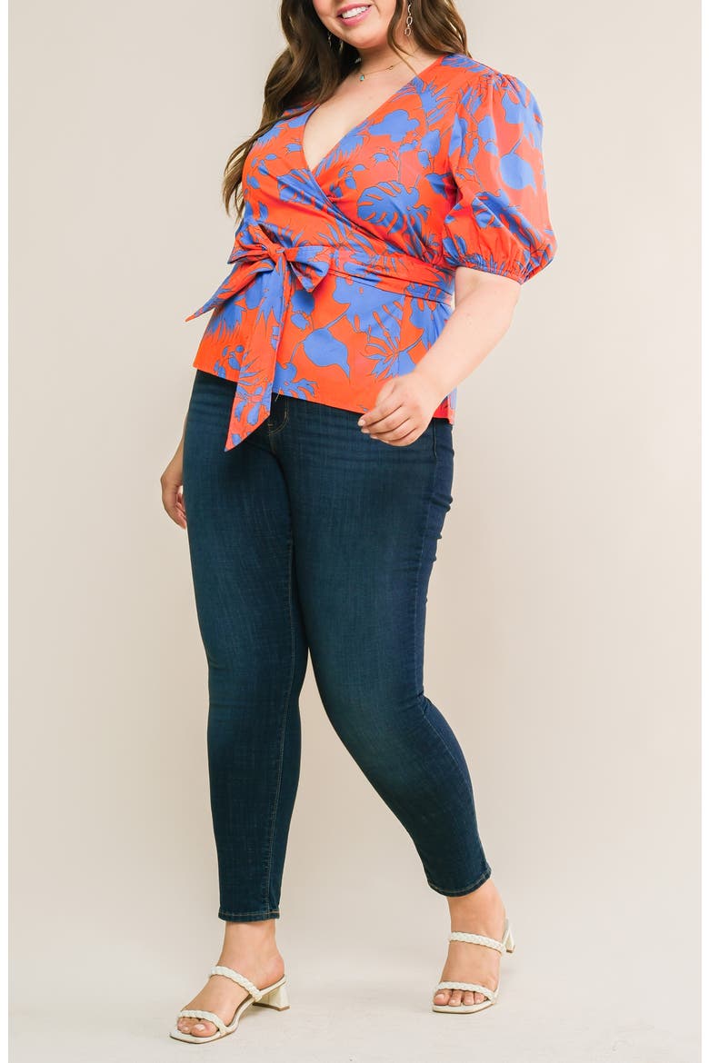 Cotton Wrap Top, Alternate, color, ORANGE