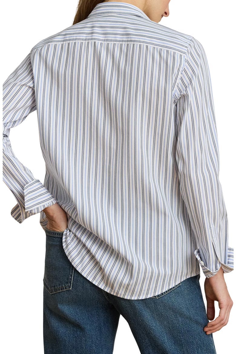 Cotton Broadcloth Button-Up Shirt, Alternate, color, BLUE/ MULTI