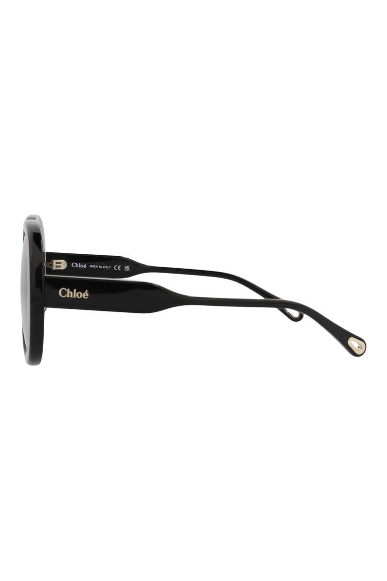 56mm Oval Sunglasses, Alternate, color, BLACK BLACK GREY