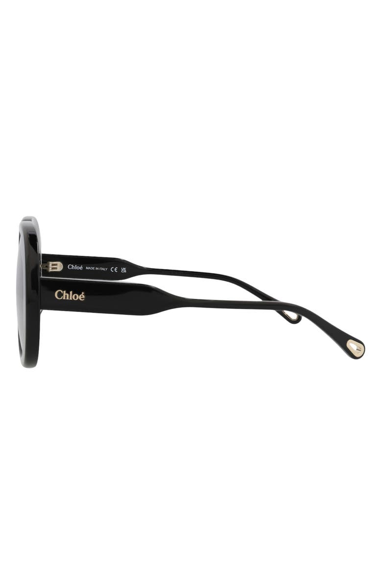 Chloé 56mm Oval Sunglasses, Alternate, color, Black Black Grey