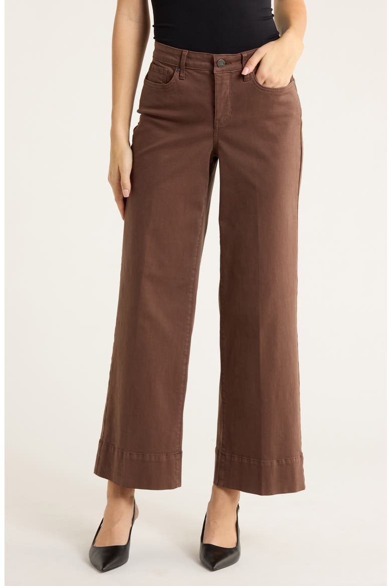Teresa High Waist Wide Leg Ankle Jeans, Main, color, COFFEE BEAN