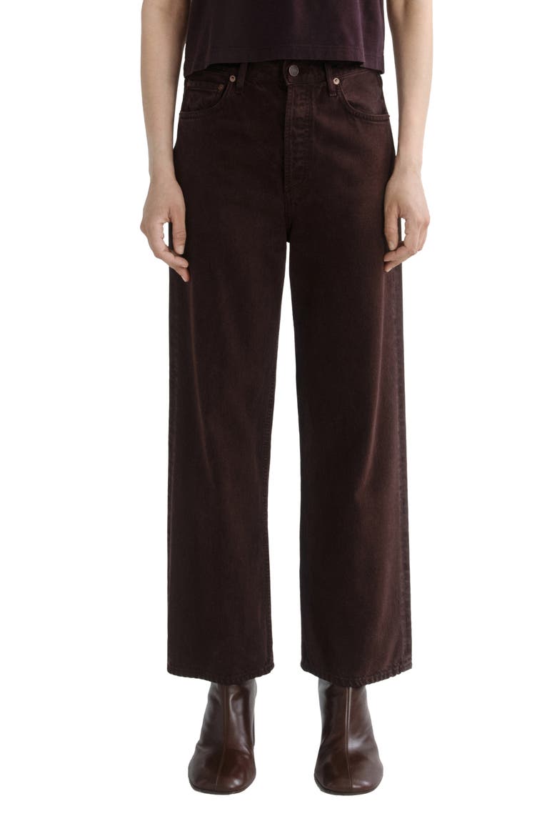 Ren High Waist Wide Leg Jeans, Main, color, SLOE BERRY DK BERRY BROWN