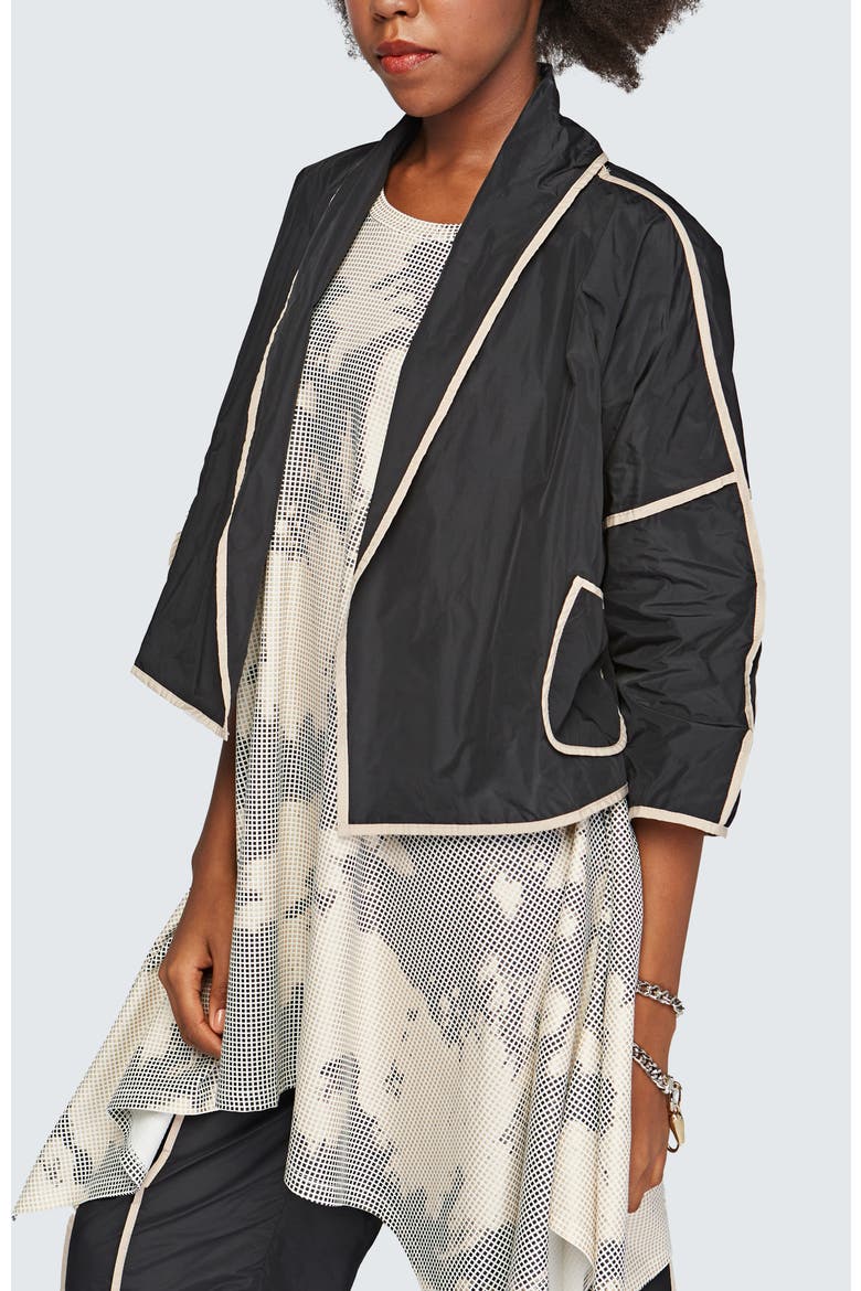 Astrid Short Memory Taffeta Jacket, Alternate, color, Black