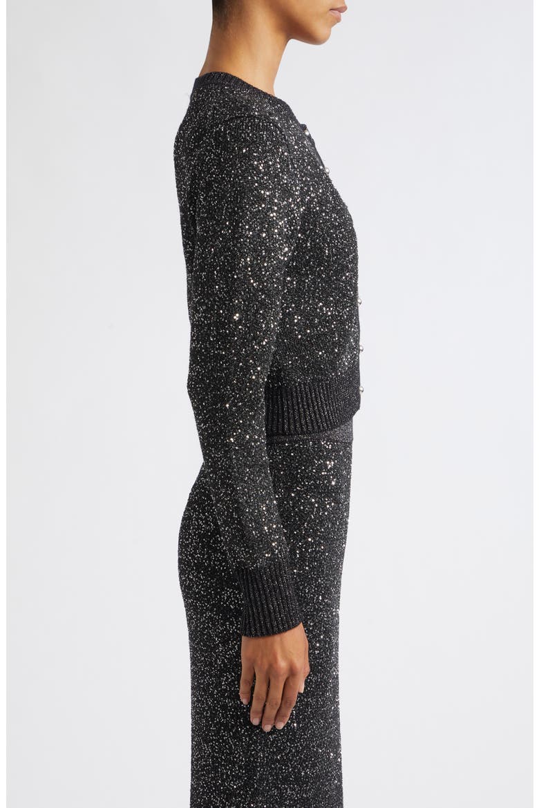 Mollie Sequin Cardigan, Alternate, color, ONYX
