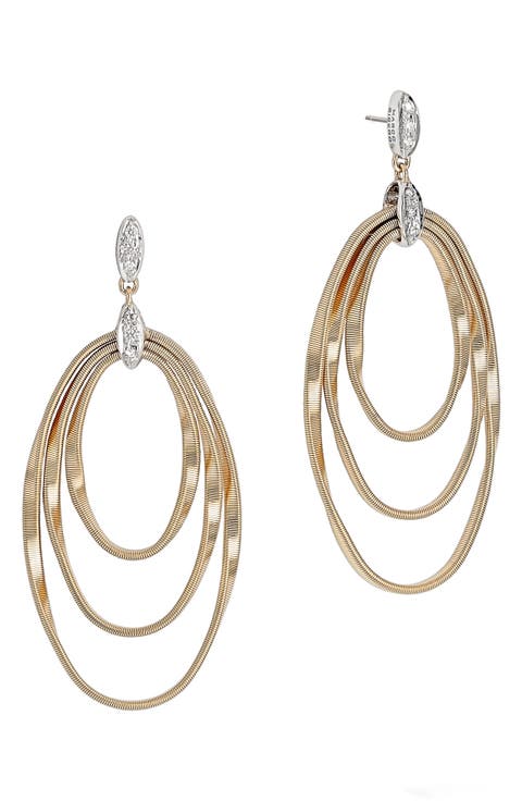 Marrakech Onde 18K Yellow Gold & Diamond Concentric Earrings