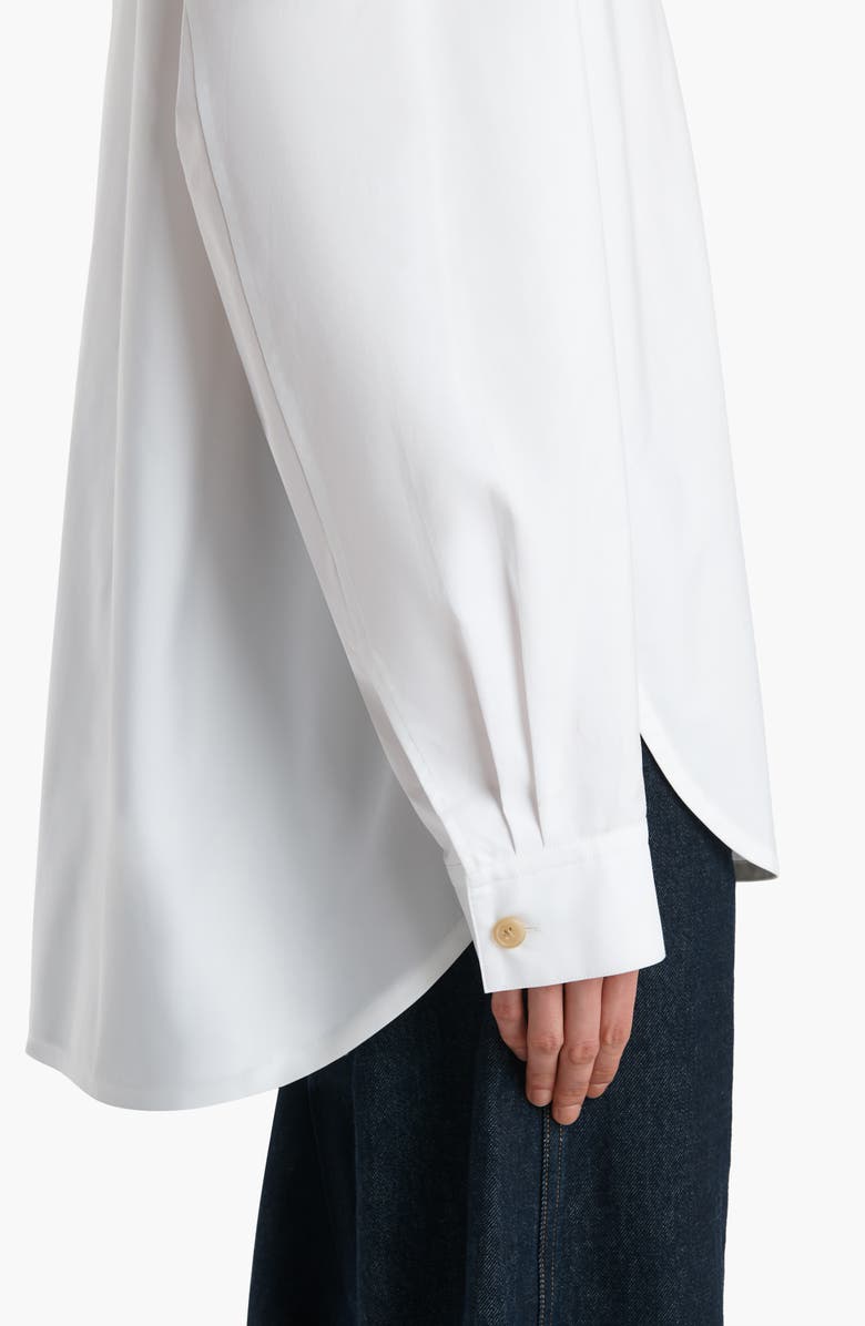 Khaite Organic Cotton Poplin Button-Up Shirt, Alternate, color, White