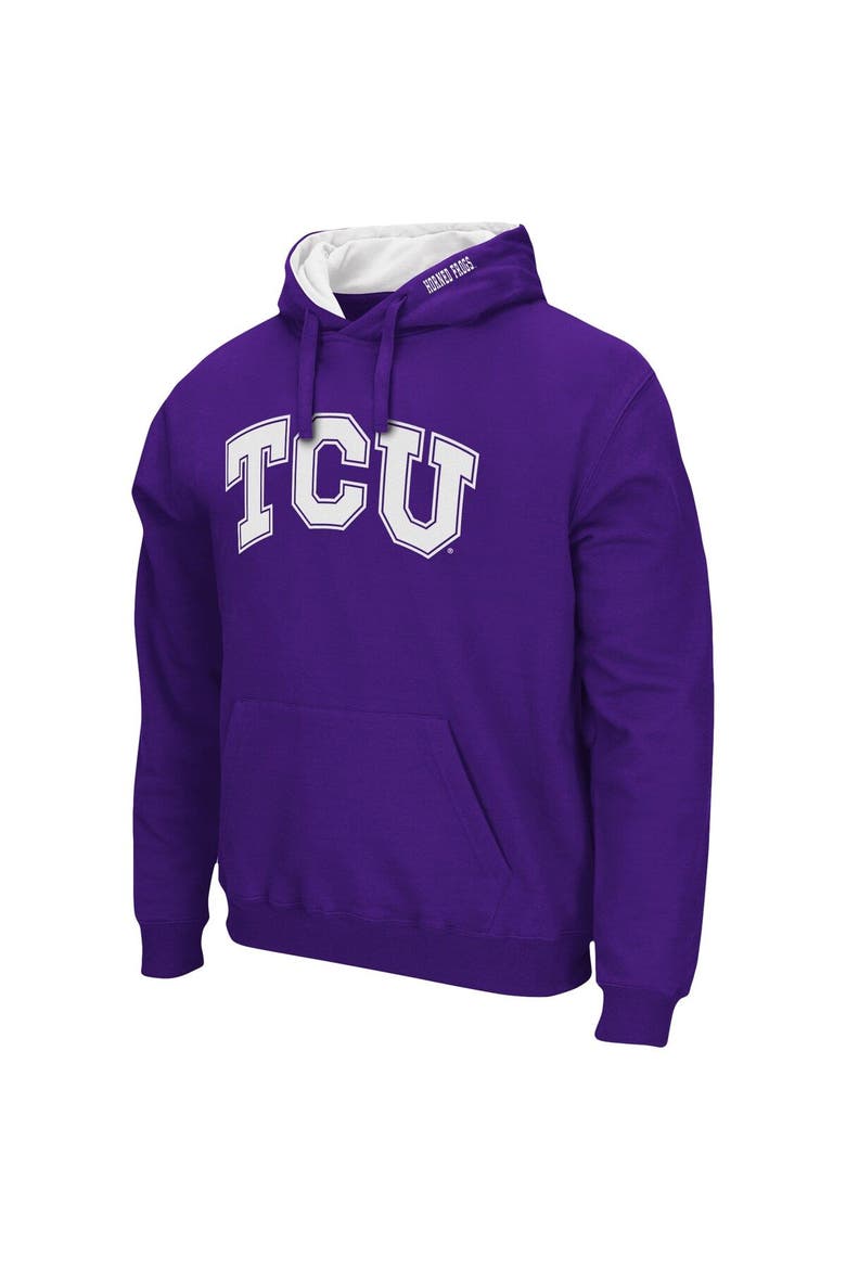 Men's Colosseum Purple TCU Horned Frogs Arch & Logo 3.0 Pullover Hoodie, Alternate, color, Purple