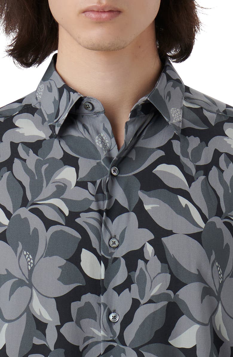 Bugatchi Julian Shaped Fit Floral Button-Up Shirt, Alternate, color,