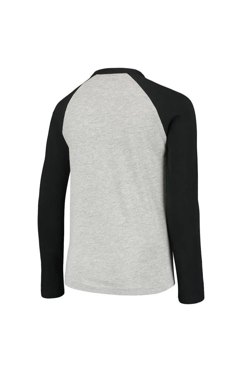 Outerstuff Youth Gray New Jersey Devils Athlete Henley Long Sleeve Raglan T-Shirt, Alternate, color,