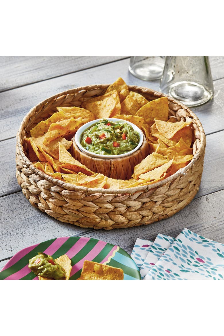 Water Hyacinth Chip & Dip Natural Water Hyacinth Everyday,Summer, Alternate, color, Brown
