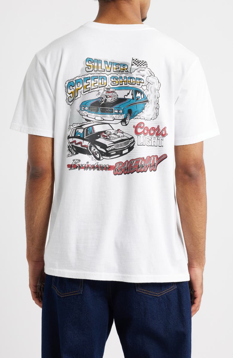 Brixton Coors Light Raceway Graphic T-Shirt, Alternate, color, White
