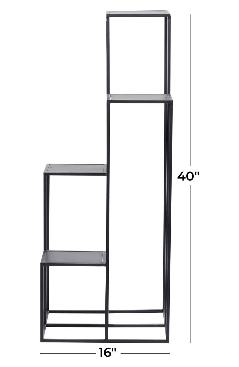 GINGER BIRCH STUDIO Black Metal 4-Tier Plant Stand, Alternate, color,