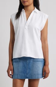Frank & Eileen Sleeveless Collared Top
