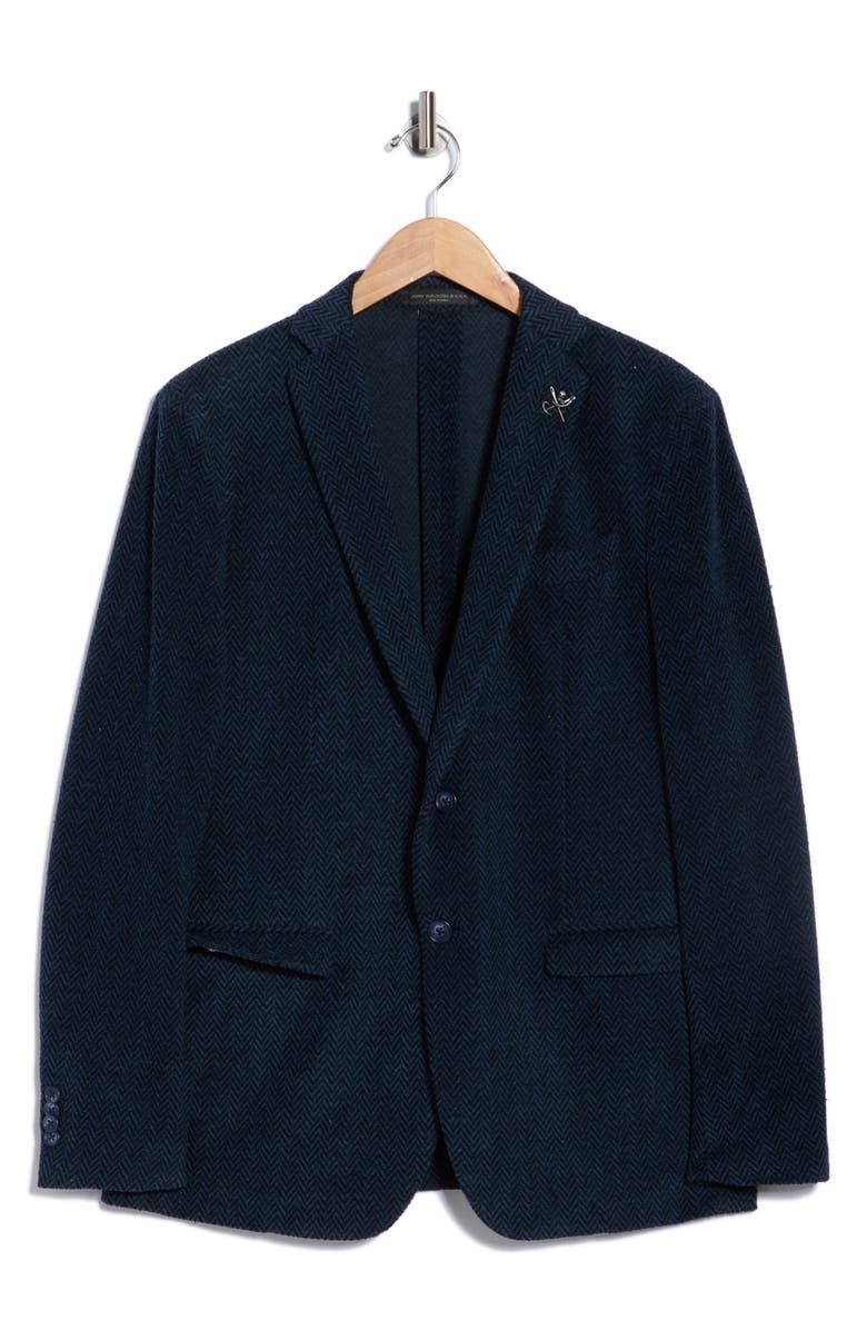 John Varvatos Star USA Herringbone Sport Coat, Alternate, color, Blue/ Black