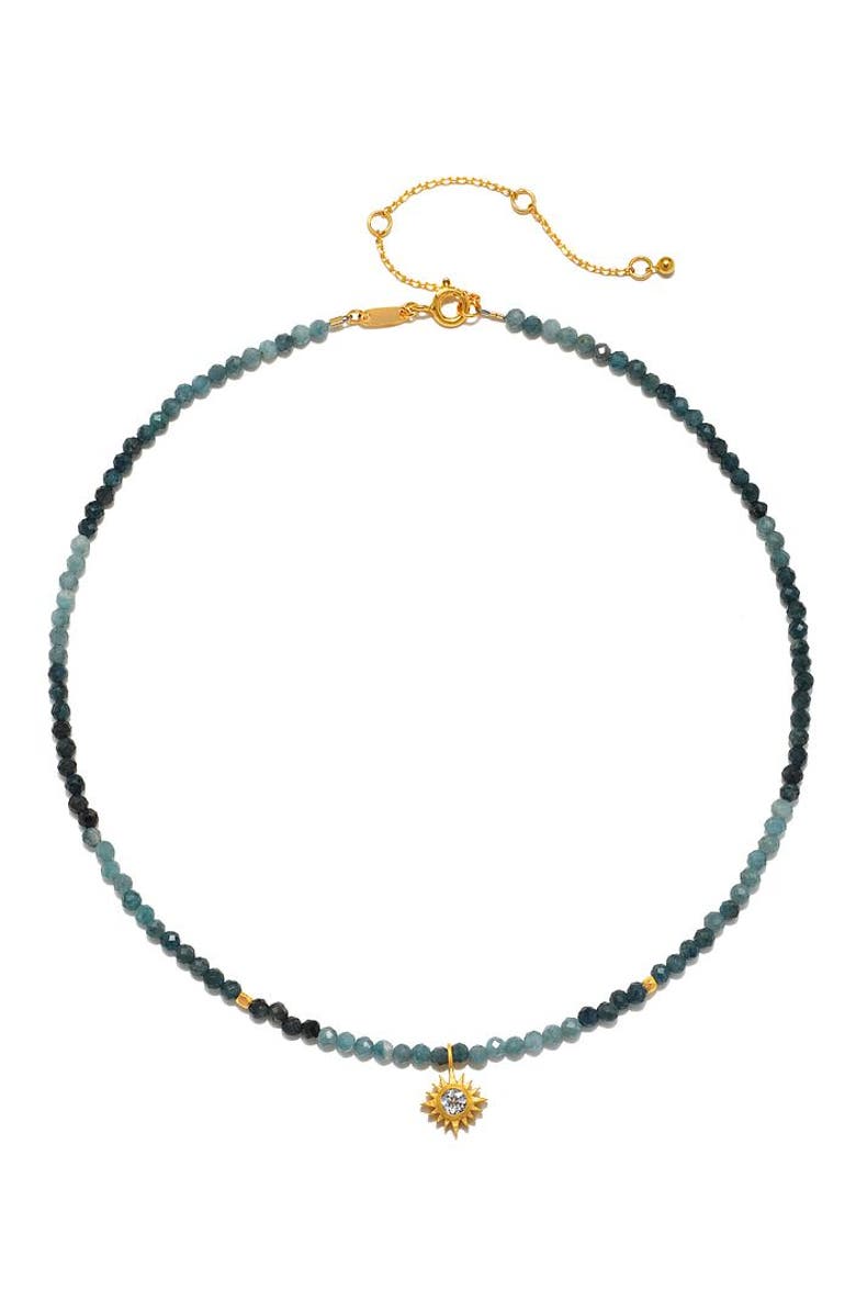 Satya Jewelry Channeling Wisdom Sapphire Starburst Beaded Choker, Alternate, color, Blue