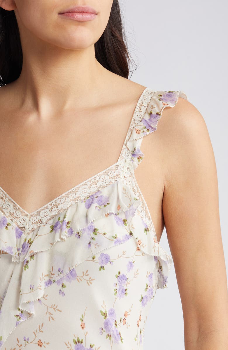 LoveShackFancy Radiance Floral Ruffle Maxi Dress, Alternate, color, 