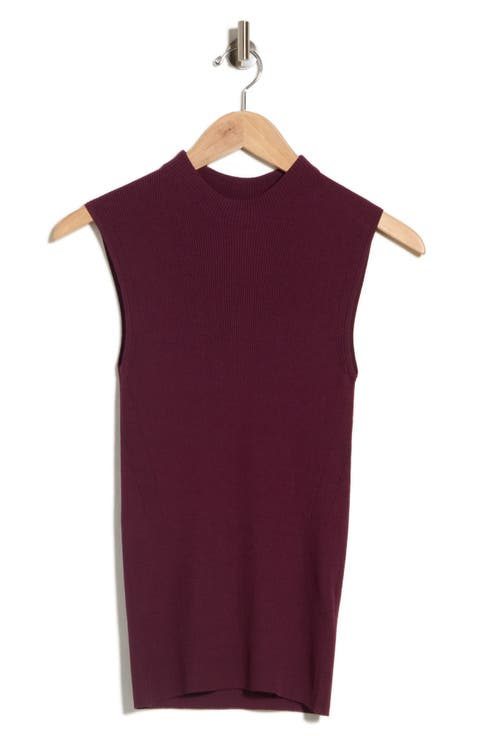 Feskies Rib Mock Neck Sleeveless Top