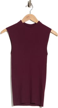BOSS Feskies Rib Mock Neck Sleeveless Top