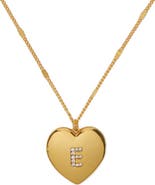 Kate Spade New York crystal initial heart locket necklace