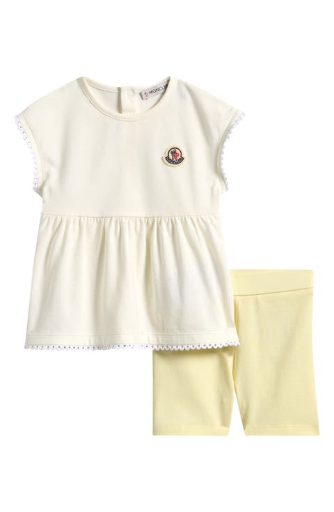 Kids' Flounce Hem Knit Top & Short Leggings Set (Baby & Toddler)