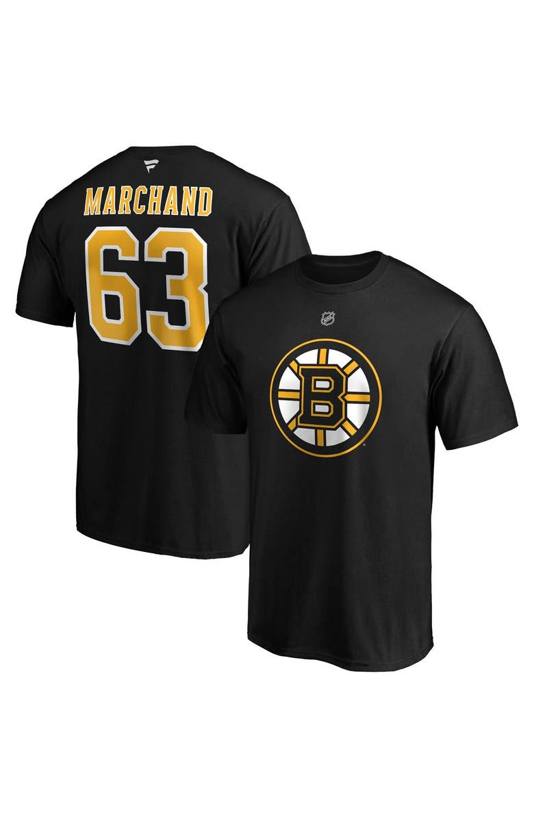 FANATICS Men's Fanatics Branded Brad Marchand Black Boston Bruins Big & Tall Name & Number T-Shirt, Main, color, Black