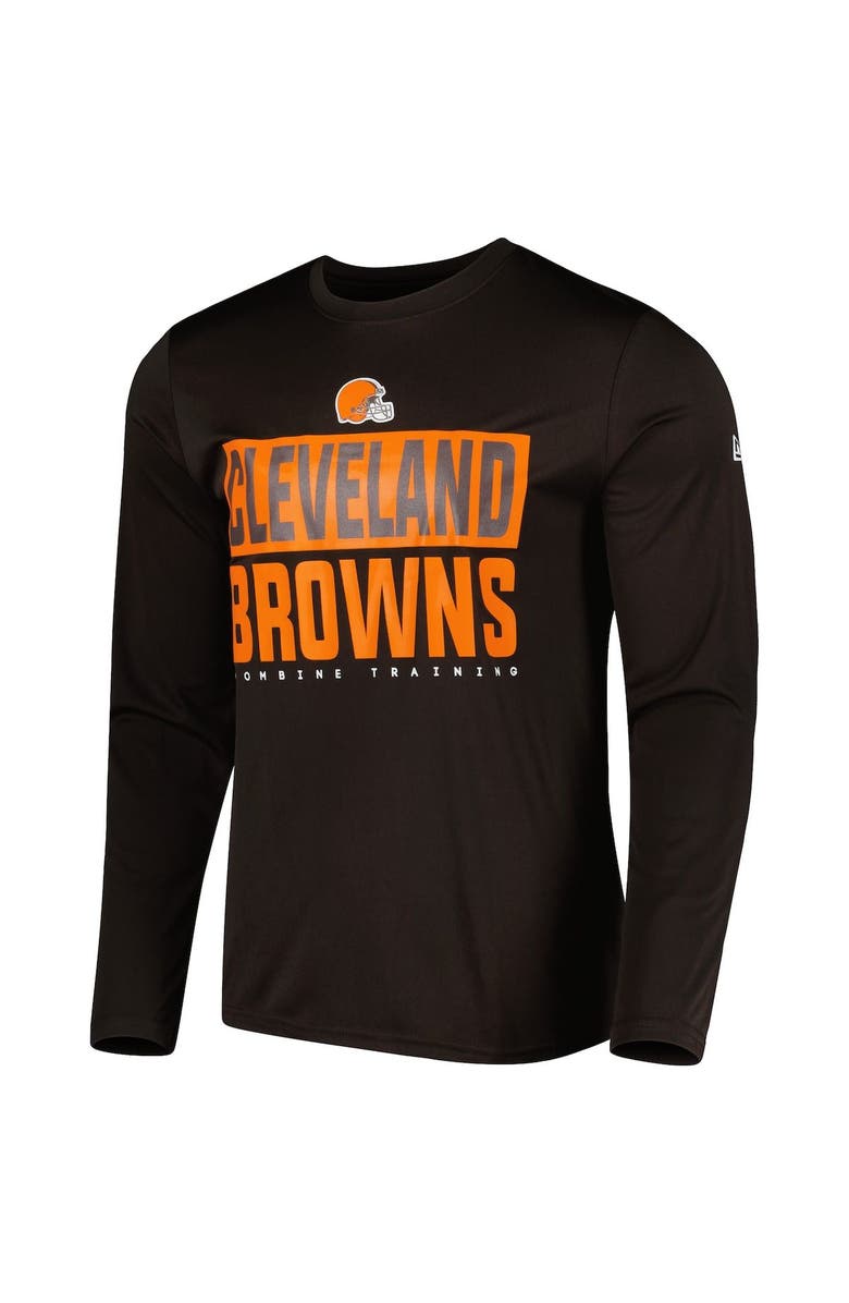 New Era Men's New Era Brown Cleveland Browns Combine Authentic Offsides Long Sleeve T-Shirt, Alternate, color, 