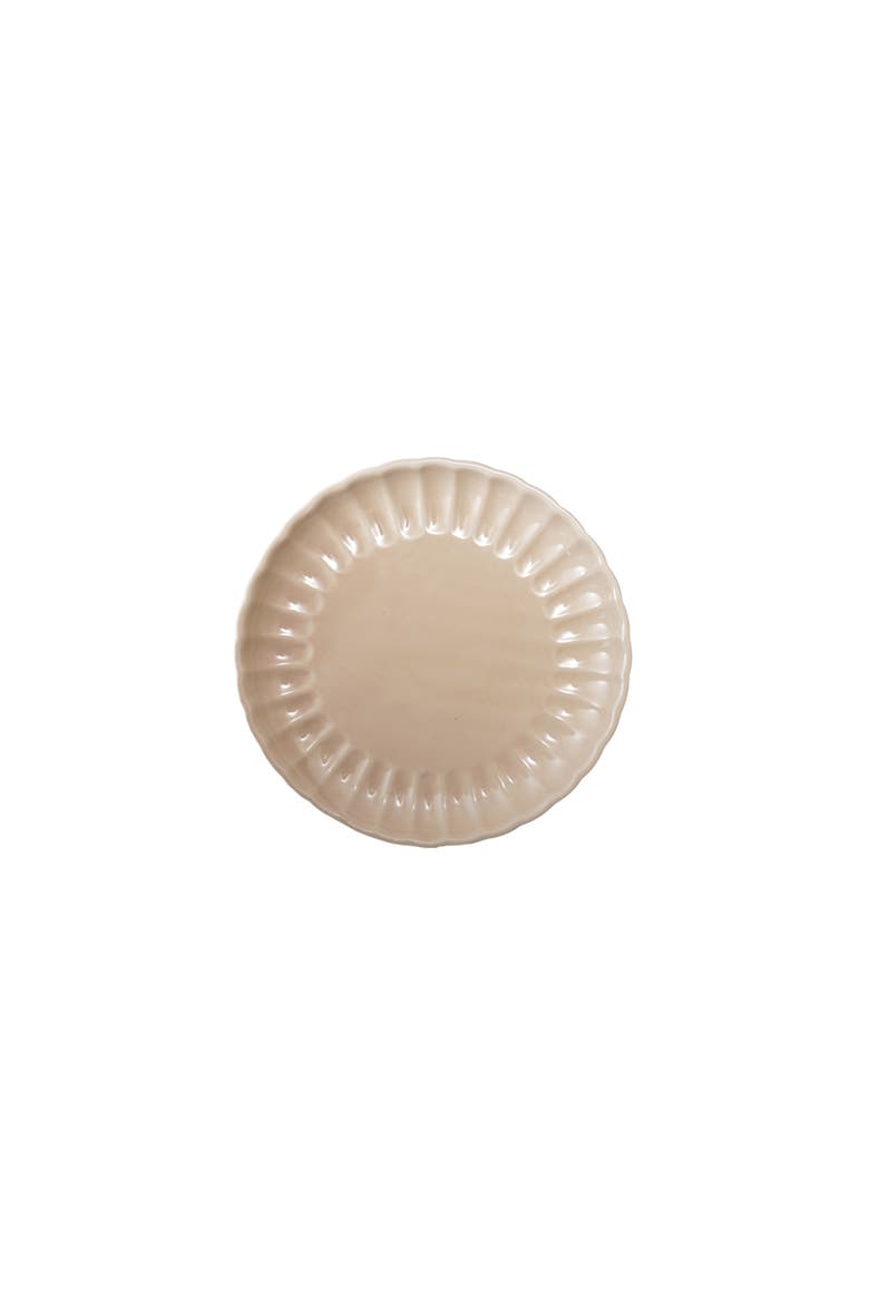 Fluted Plate with Reactive Glaze, Main, color, Cream