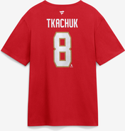 FANATICS Men's Fanatics Brady Tkachuk Red Florida Panthers Authentic Stack Name & Number T-Shirt