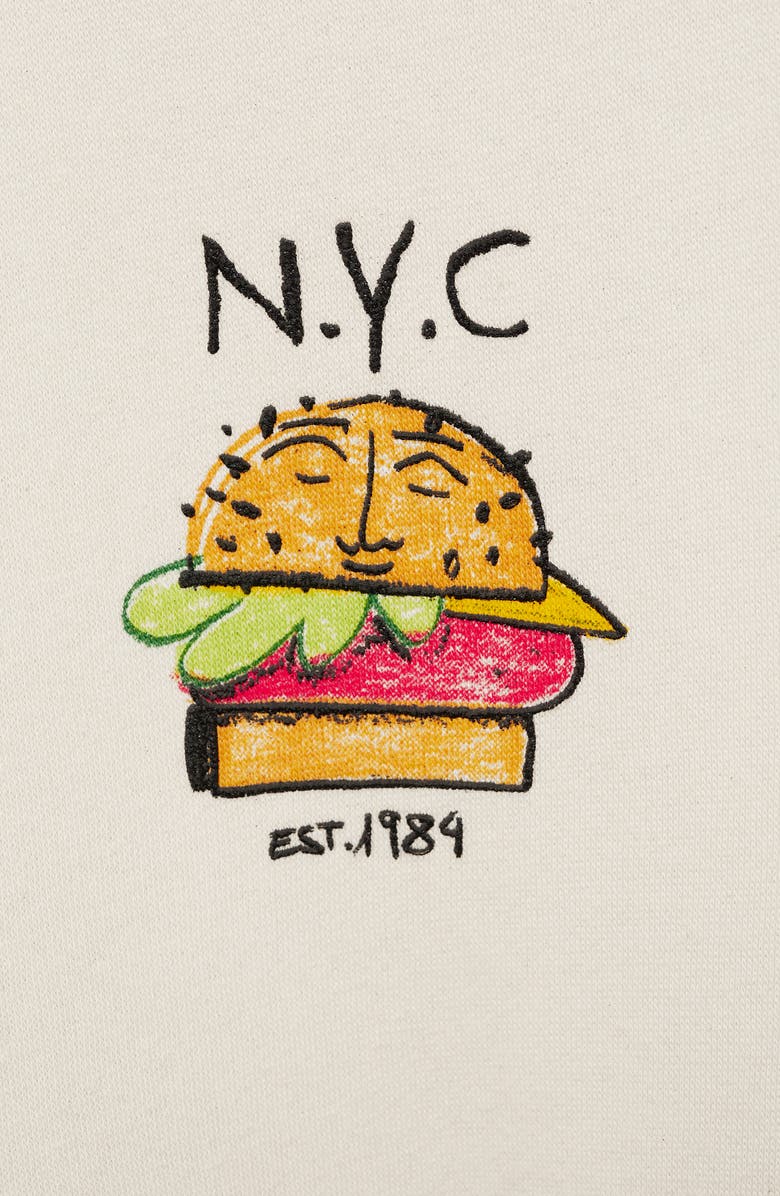 MANGO NYC Graphic Sweatshirt, Alternate, color, Ecru