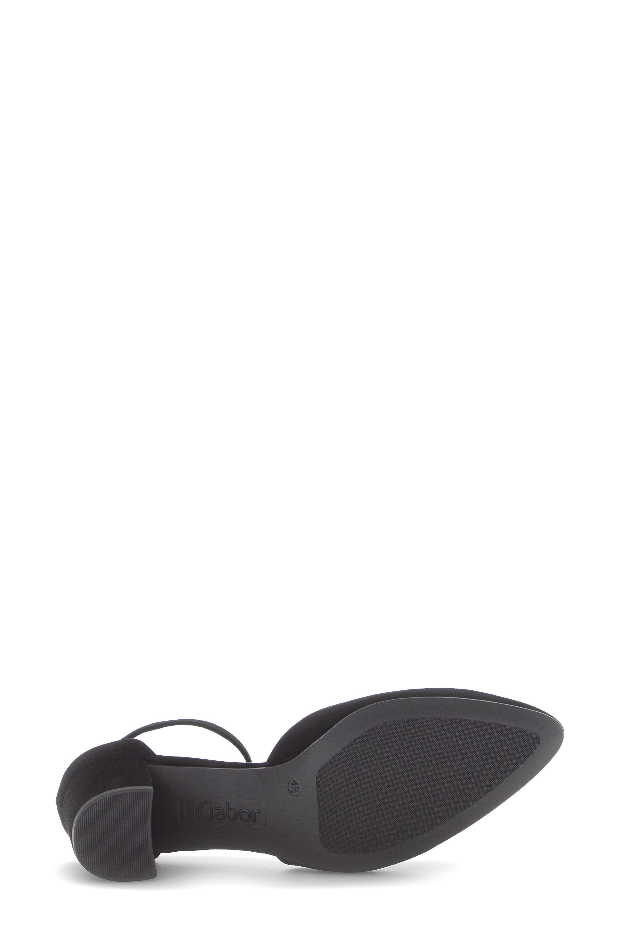 Gabor Ankle Strap Almond Toe Pump, Alternate, color, Black