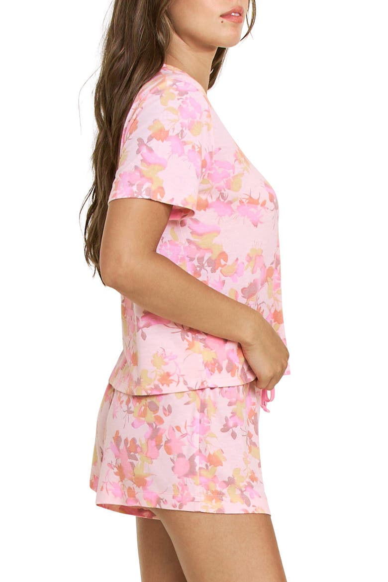 Star Seeker T-Shirt & Shorts Pajama Set, Alternate, color, ROSE QUARTZ FLORAL