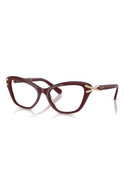 Swarovski 55mm Cat Eye Optical Glasses In Burgundy