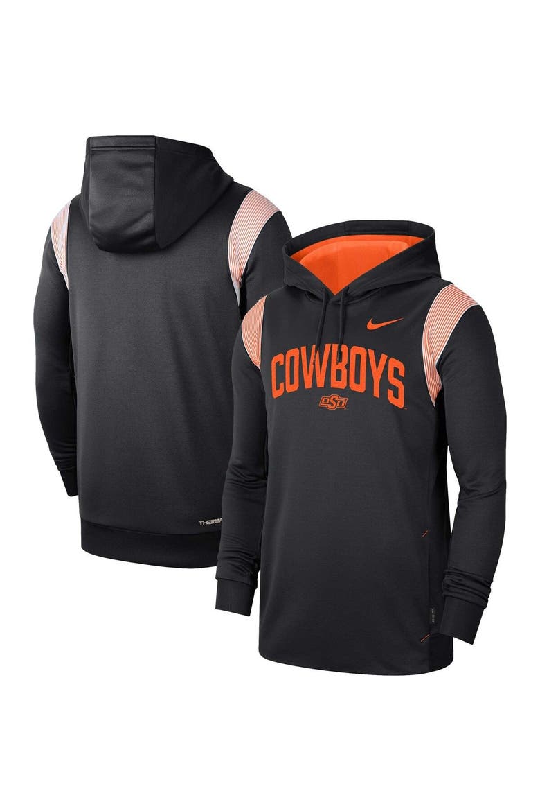 Men's Nike Black Oklahoma State Cowboys 2022 Game Day Sideline Performance Pullover Hoodie, Main, color, Black