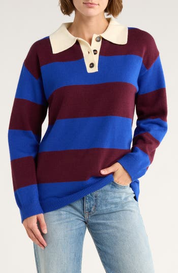 Stripe Polo Sweater