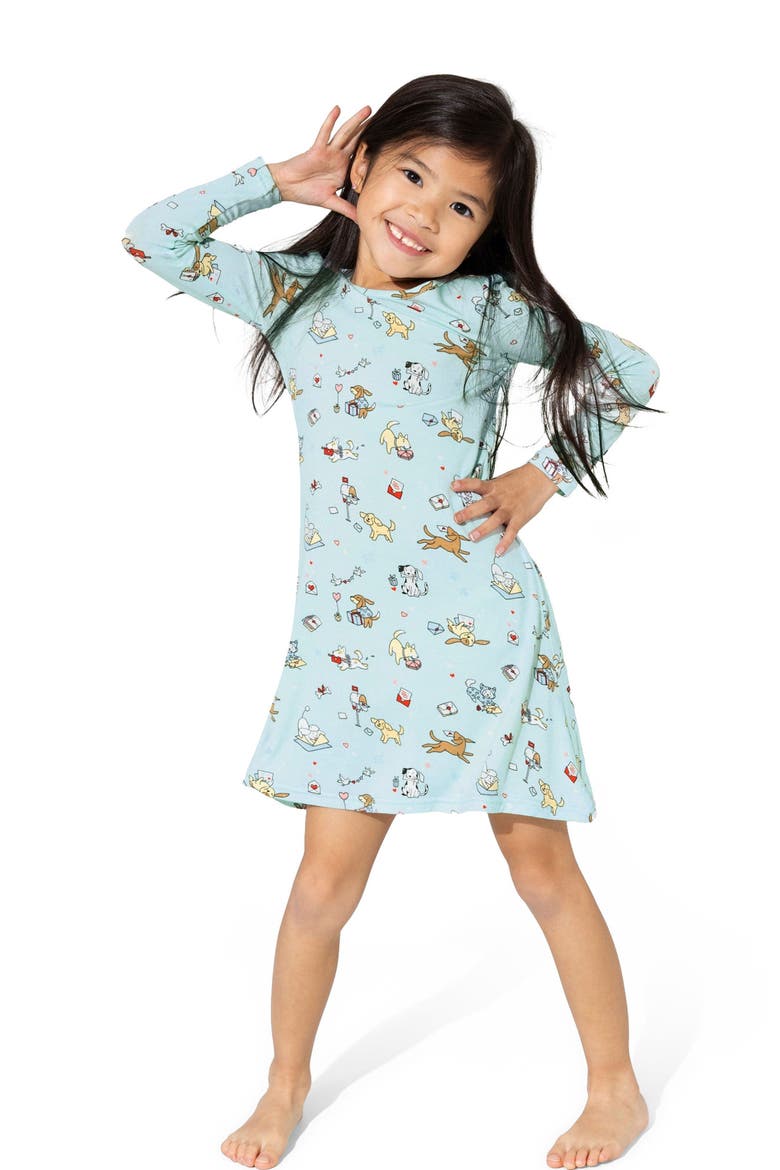Kids' Puppy Love Long Sleeve Dress, Alternate, color, Puppy Love