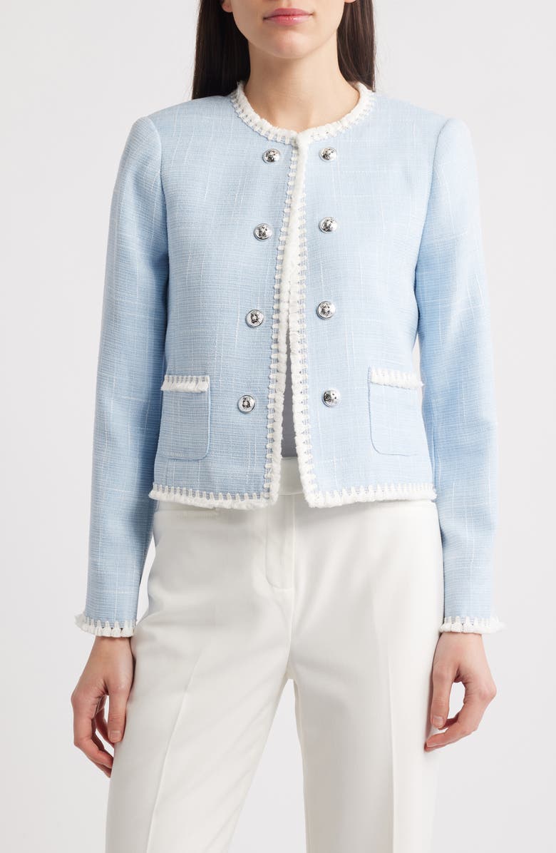 Tahari ASL Bouclé Crop Jacket, Main, color, 