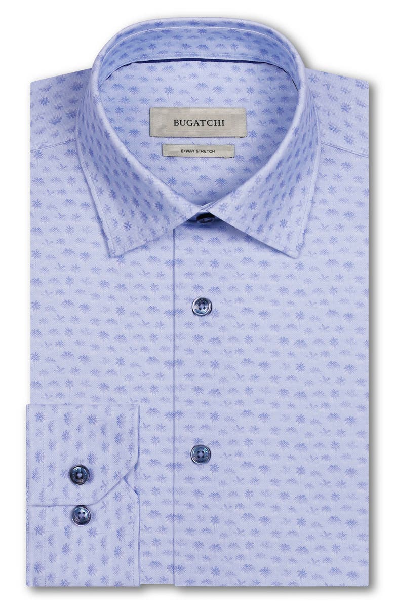 Bugatchi James OoohCotton<sup>®</sup> Micro Palm Tree Print Button-Up Shirt, Alternate, color, Lavender