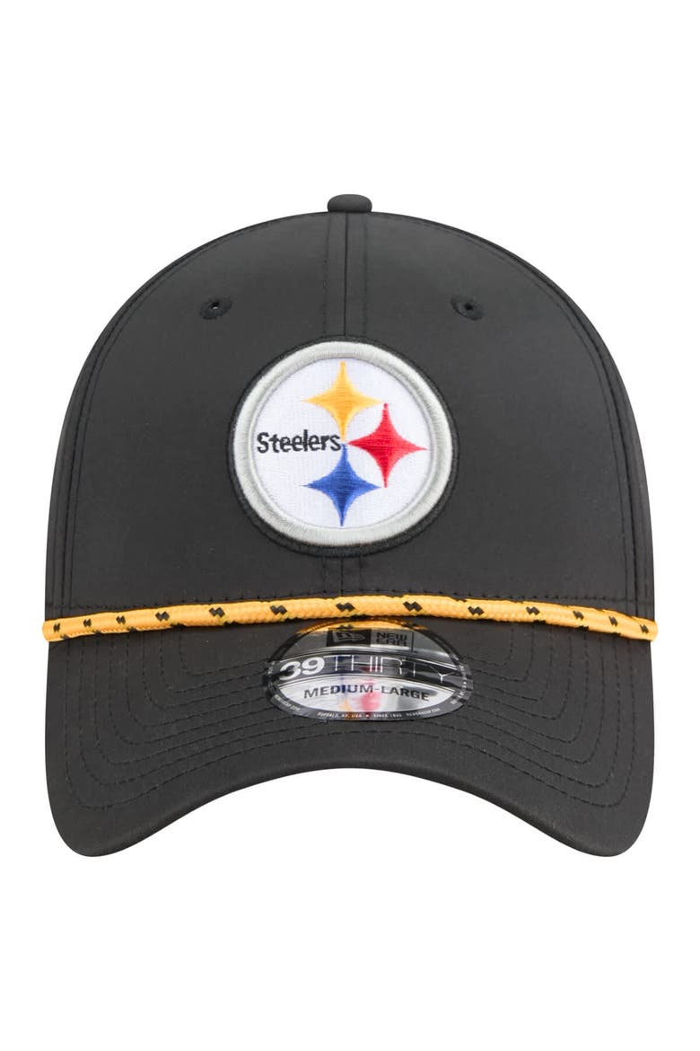 Men's New Era Black Pittsburgh Steelers Perforated 39THIRTY Flex Hat, Alternate, color, Black