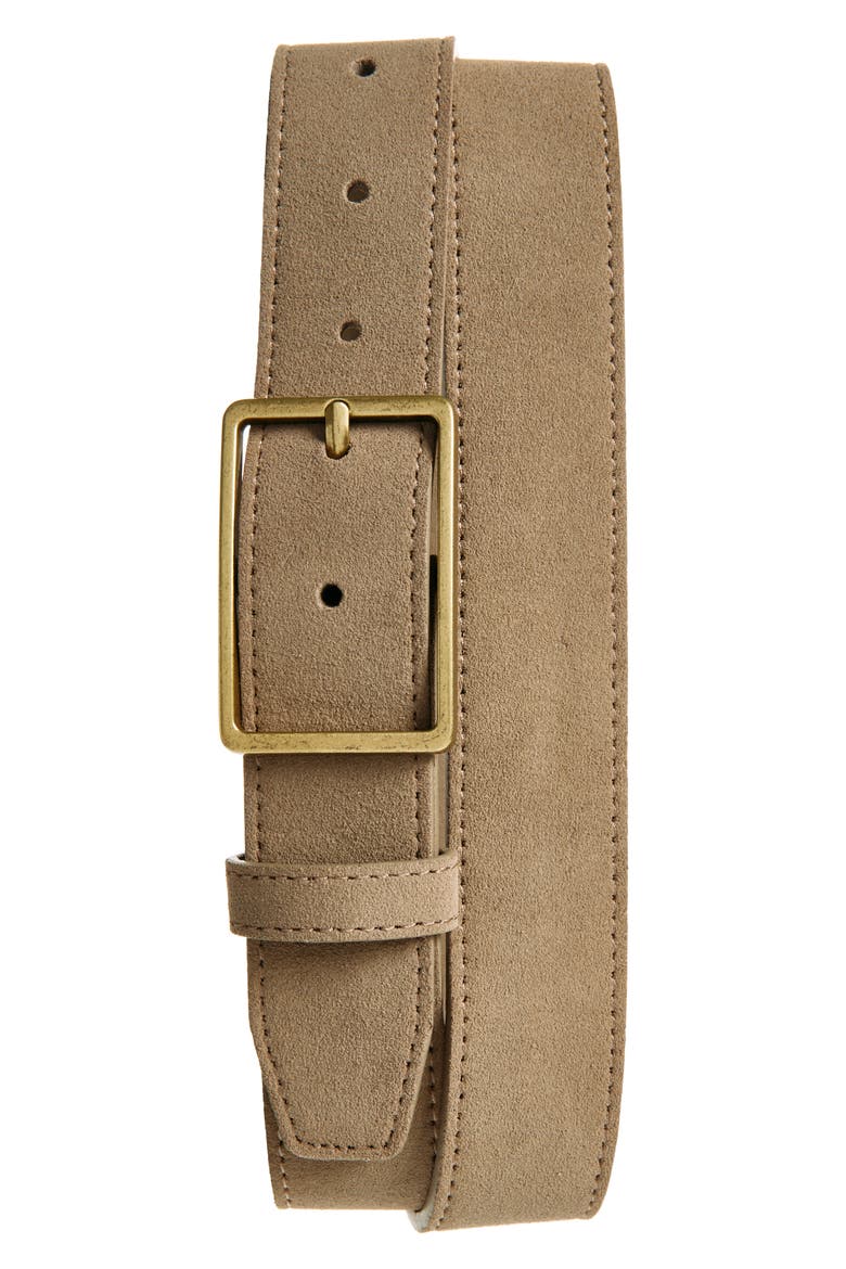 Easton Suede Belt, Main, color, TAUPE