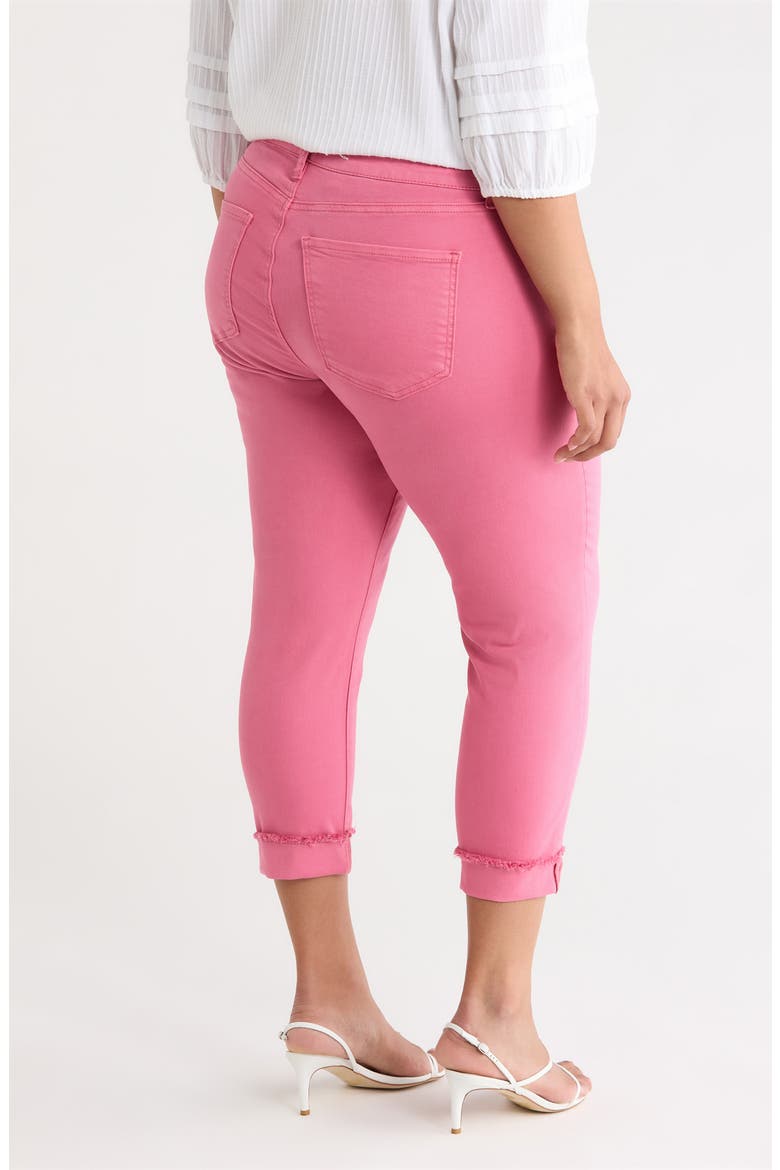 Amy Frayed Crop Slim Straight Leg Jeans, Alternate, color, FLAMINGO