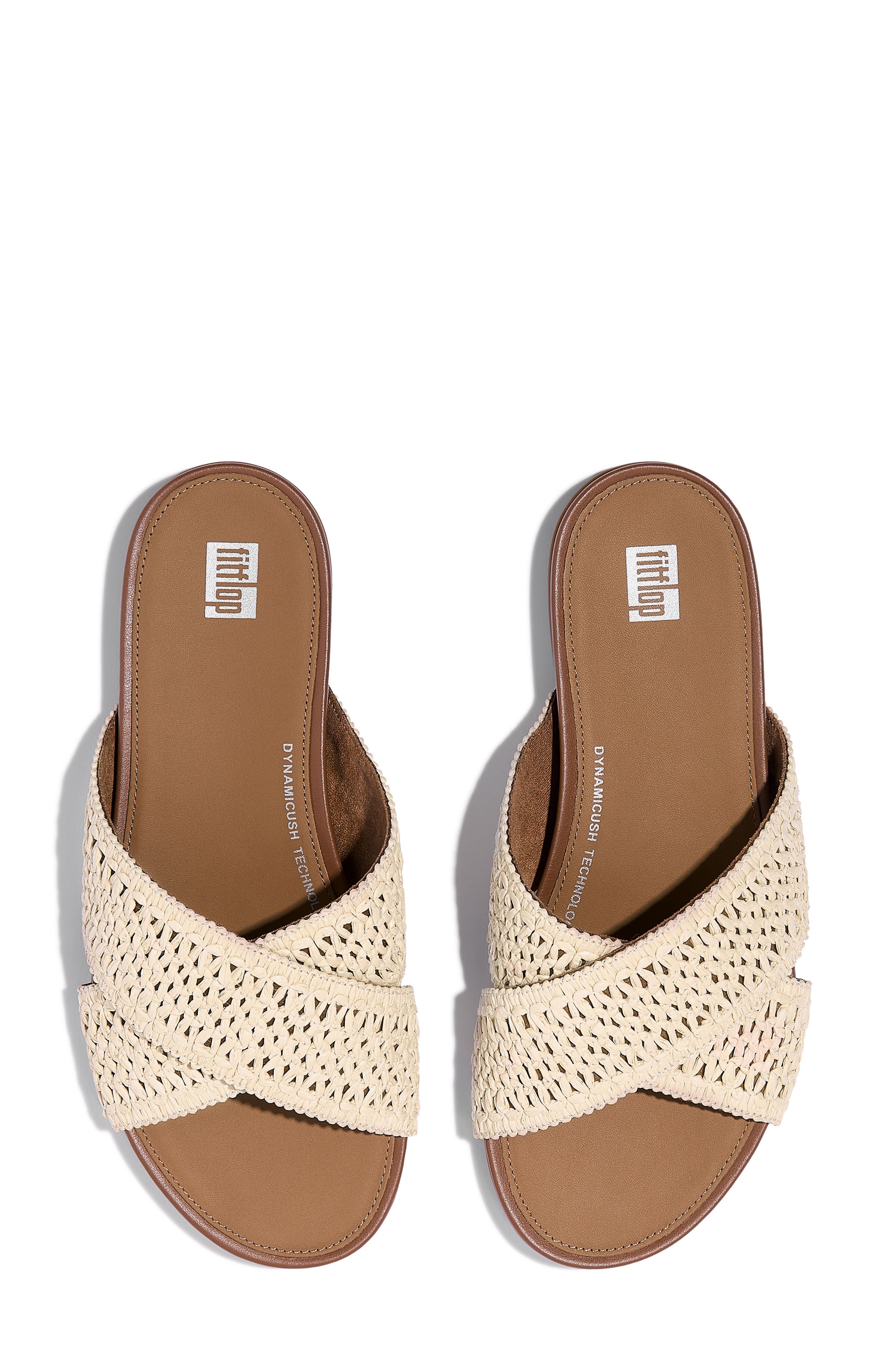 Gracie Woven Slide Sandal, Alternate, color, DEEP TAN/IVORY