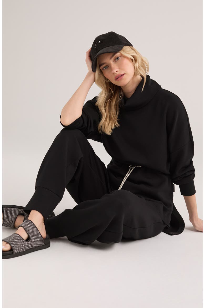 Freya Funnel Neck Sweatshirt, Alternate, color, BLACK