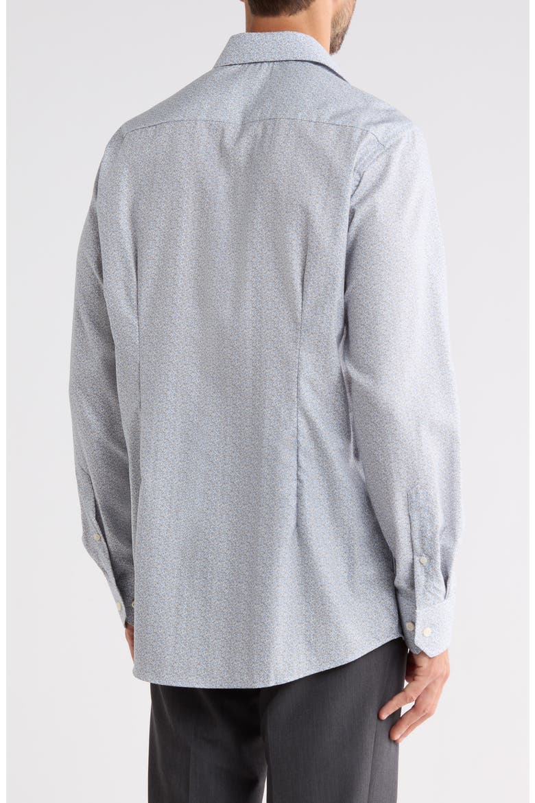 Contemporary Fit Floral Cotton Twill Shirt, Alternate, color, MEDIUM BLUE