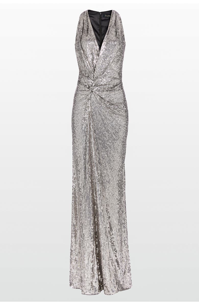 Jenny Packham Isoline Maxi Dress, Main, color, Shadow Grey