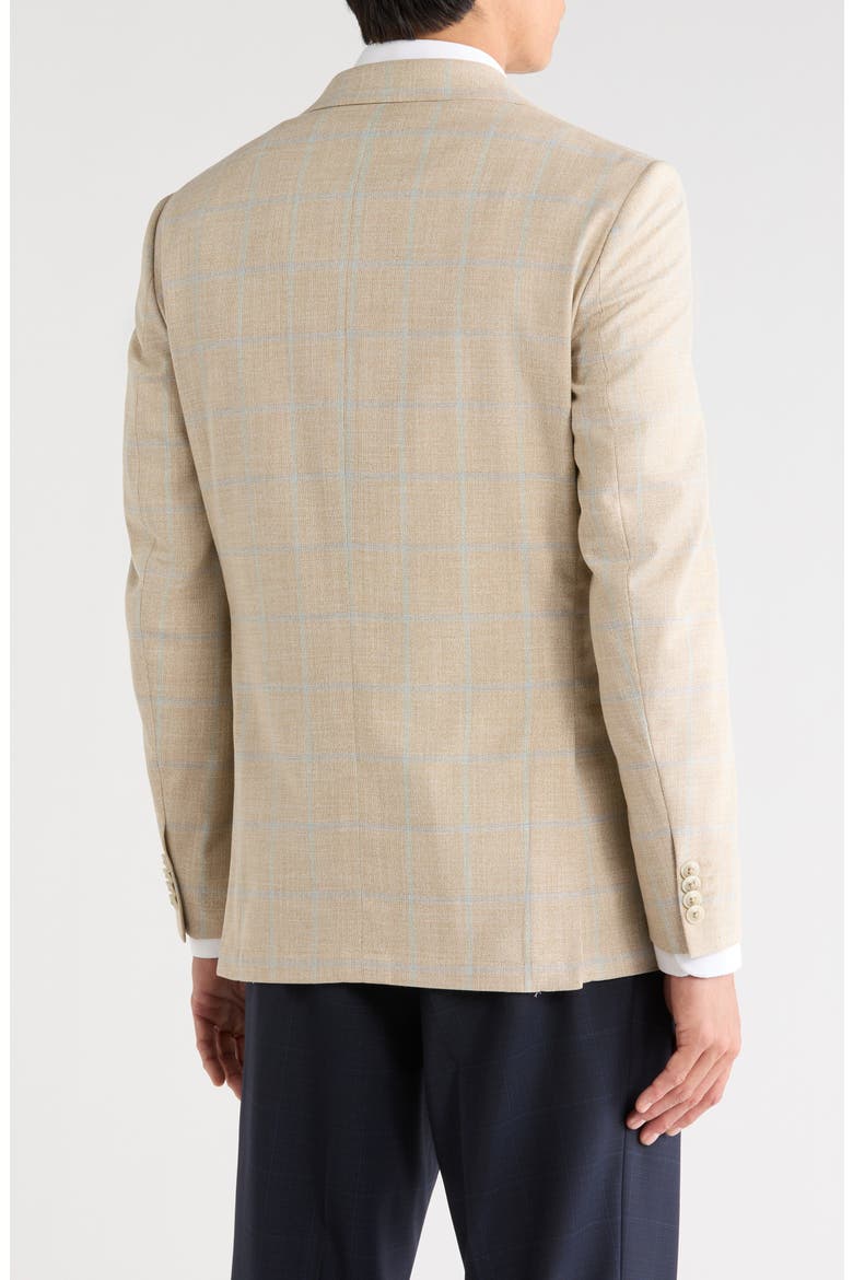 Textured Windowpane Two-Button Sport Coat, Alternate, color, TAN/ BLUE