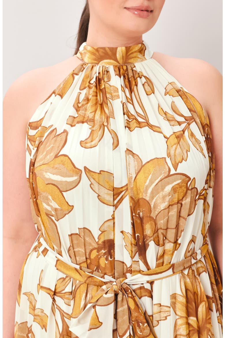 Printed Maxi Dress, Alternate, color, IVORY BROWN