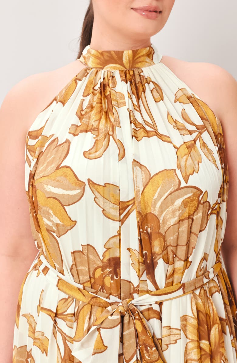 FLYING TOMATO Printed Maxi Dress, Alternate, color, Ivory Brown
